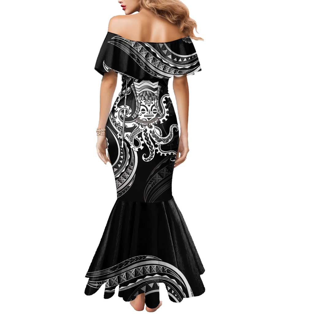 Black Hawaii Kanaloa God Mermaid Dress Hawaiian Octopus LT14 - Polynesian Pride
