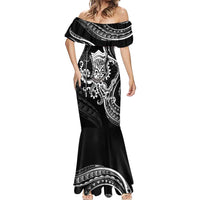 Black Hawaii Kanaloa God Mermaid Dress Hawaiian Octopus LT14 - Polynesian Pride