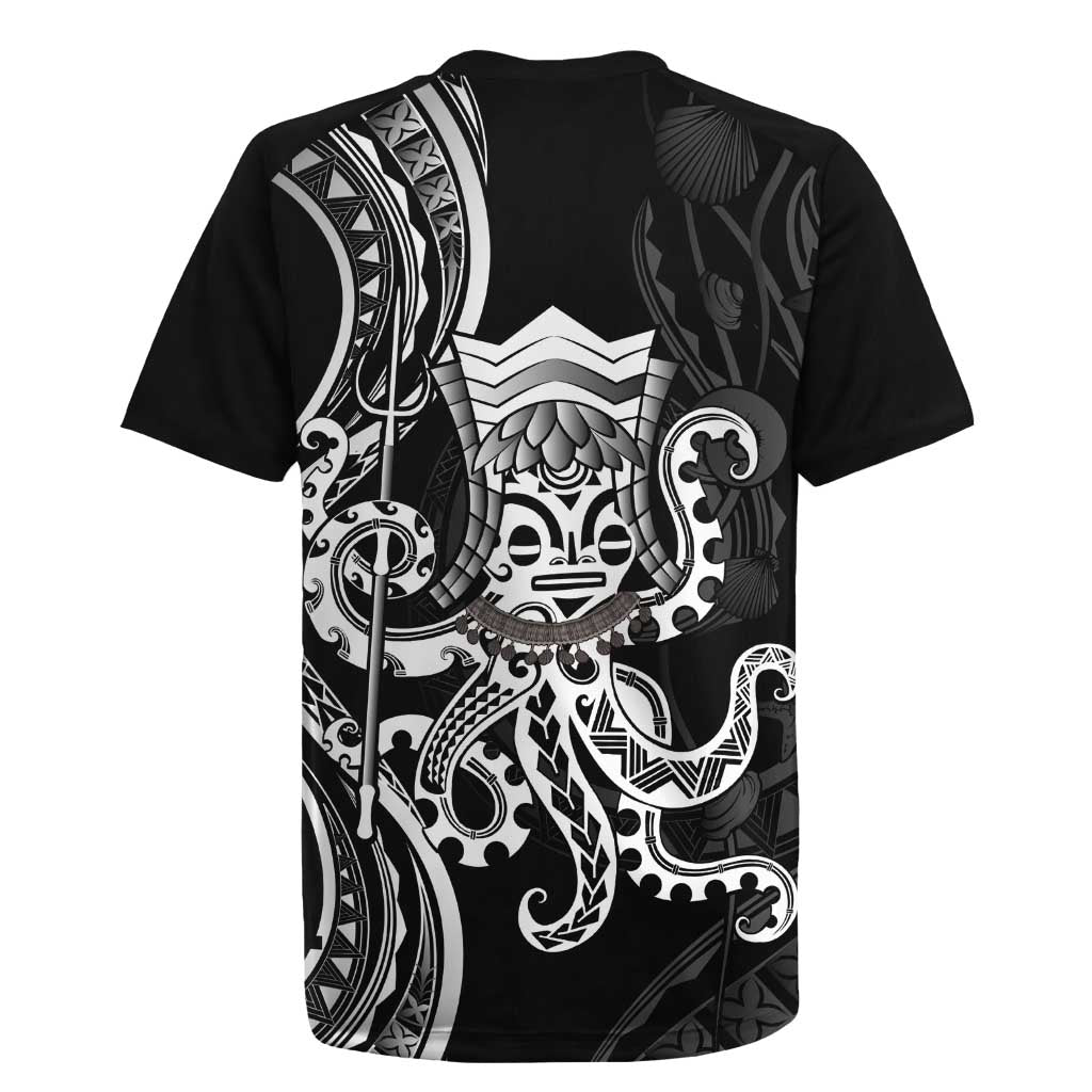 Black Hawaii Kanaloa God Rugby Jersey Hawaiian Octopus LT14 - Polynesian Pride