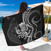 Black Hawaii Kanaloa God Sarong Hawaiian Octopus LT14 One Size 44 x 66 inches Black - Polynesian Pride