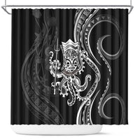 Black Hawaii Kanaloa God Shower Curtain Hawaiian Octopus LT14 Black - Polynesian Pride