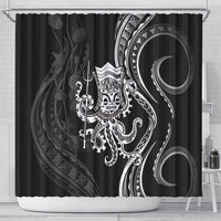 Black Hawaii Kanaloa God Shower Curtain Hawaiian Octopus LT14 - Polynesian Pride