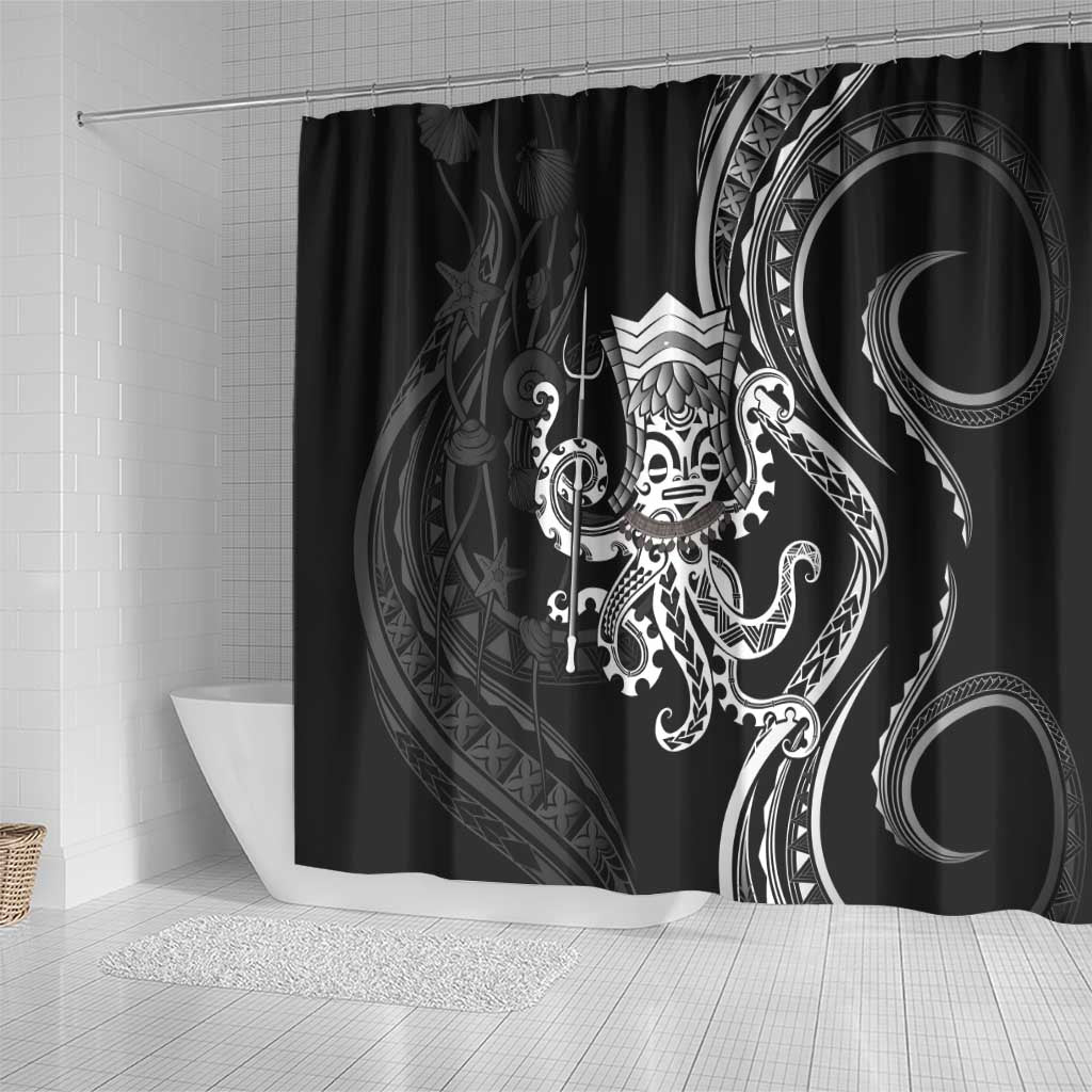 Black Hawaii Kanaloa God Shower Curtain Hawaiian Octopus LT14 - Polynesian Pride