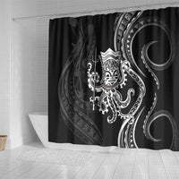 Black Hawaii Kanaloa God Shower Curtain Hawaiian Octopus LT14 - Polynesian Pride