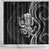 Black Hawaii Kanaloa God Shower Curtain Hawaiian Octopus LT14 - Polynesian Pride