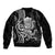 Black Hawaii Kanaloa God Sleeve Zip Bomber Jacket Hawaiian Octopus