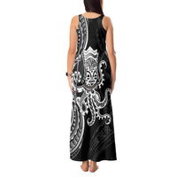 Black Hawaii Kanaloa God Tank Maxi Dress Hawaiian Octopus LT14 - Polynesian Pride