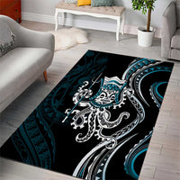 Turquoise Hawaii Kanaloa God Area Rug Hawaiian Octopus LT14 - Polynesian Pride