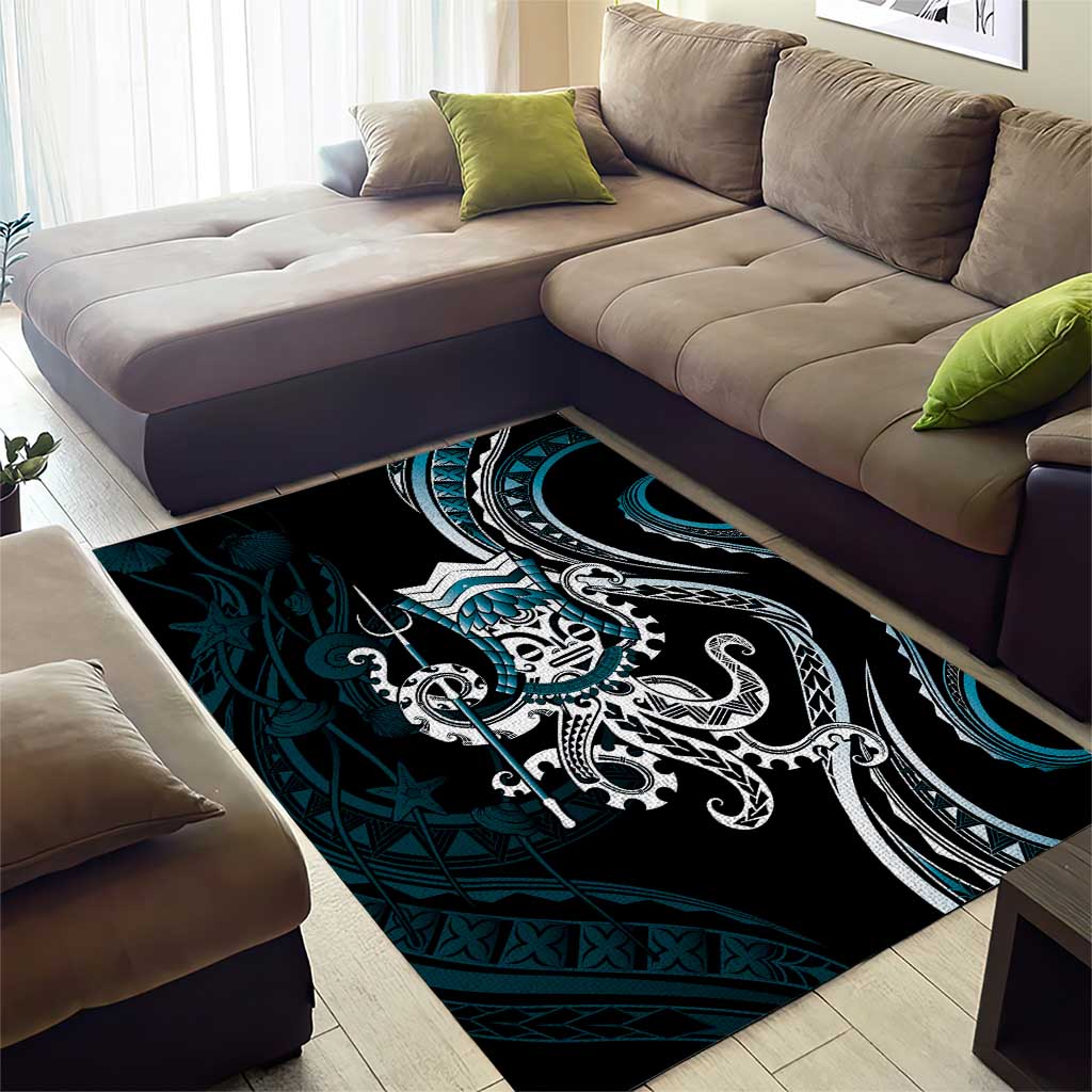 Turquoise Hawaii Kanaloa God Area Rug Hawaiian Octopus LT14 - Polynesian Pride