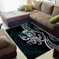 Turquoise Hawaii Kanaloa God Area Rug Hawaiian Octopus LT14 - Polynesian Pride