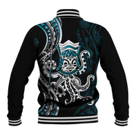 Turquoise Hawaii Kanaloa God Baseball Jacket Hawaiian Octopus LT14 - Polynesian Pride