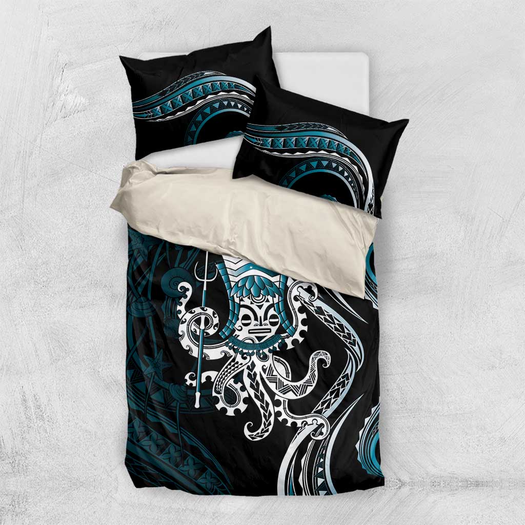Turquoise Hawaii Kanaloa God Bedding Set Hawaiian Octopus LT14 US Twin 172cm x 218cm Turquoise - Polynesian Pride