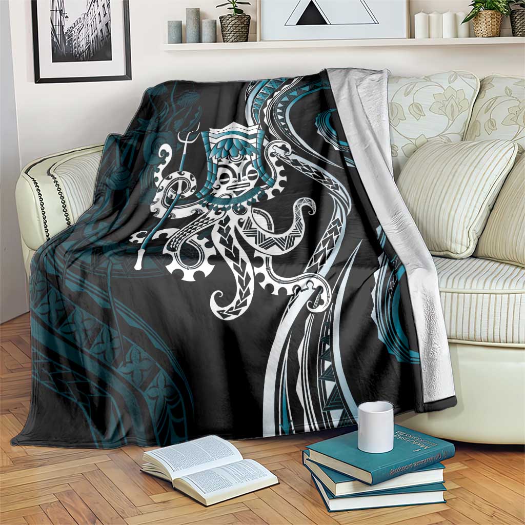 Turquoise Hawaii Kanaloa God Blanket Hawaiian Octopus LT14 Turquoise - Polynesian Pride