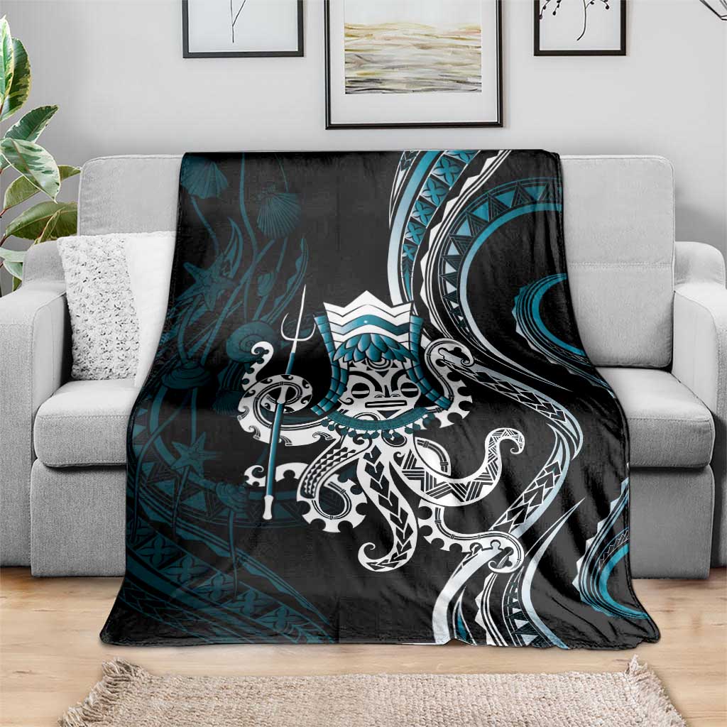 Turquoise Hawaii Kanaloa God Blanket Hawaiian Octopus LT14 - Polynesian Pride
