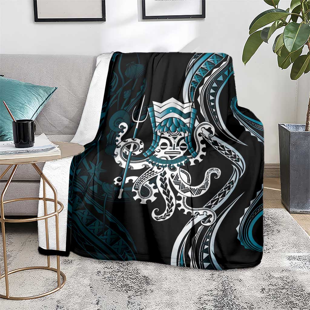 Turquoise Hawaii Kanaloa God Blanket Hawaiian Octopus LT14 - Polynesian Pride