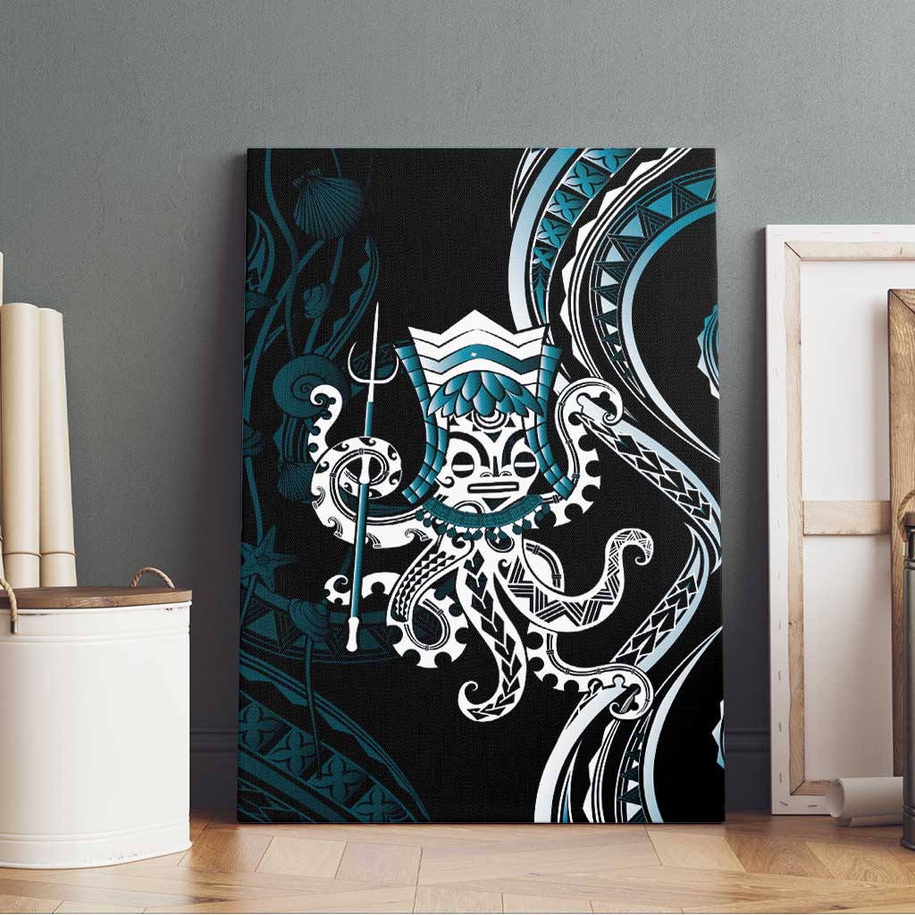 Turquoise Hawaii Kanaloa God Canvas Wall Art Hawaiian Octopus LT14 - Polynesian Pride