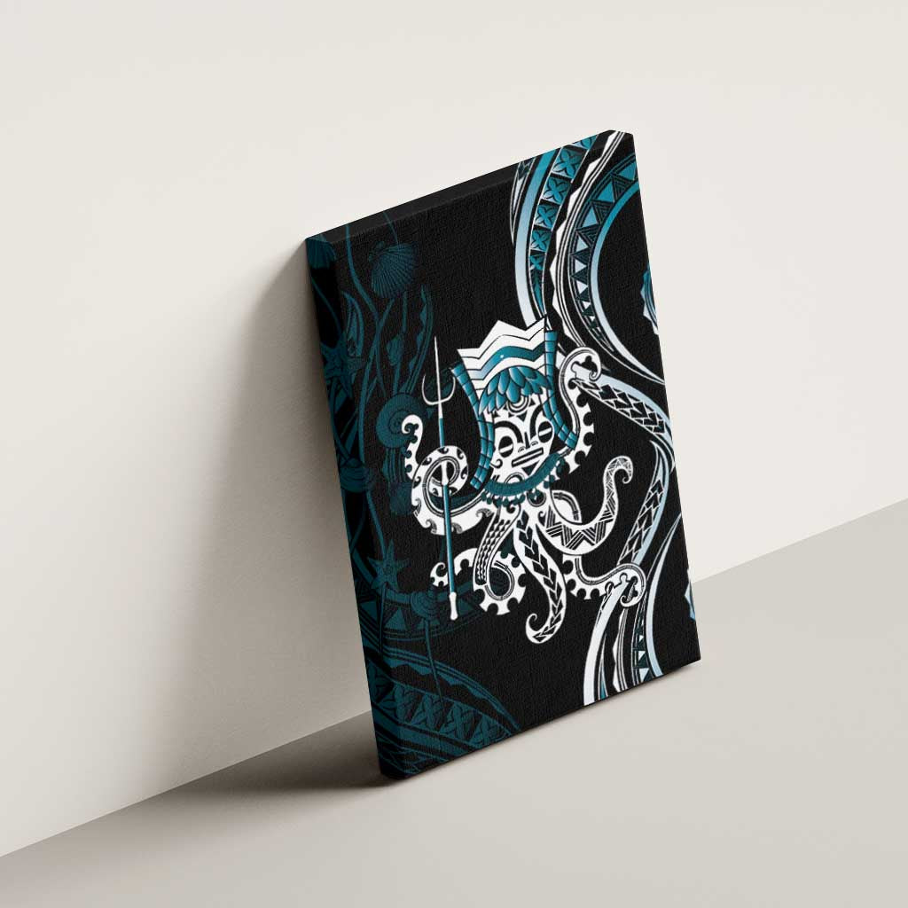 Turquoise Hawaii Kanaloa God Canvas Wall Art Hawaiian Octopus LT14 - Polynesian Pride