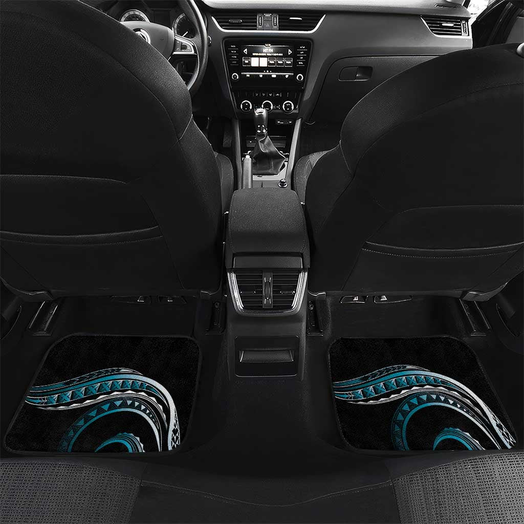 Turquoise Hawaii Kanaloa God Car Mats Hawaiian Octopus LT14 Set 2pcs - Back Turquoise - Polynesian Pride
