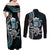 Turquoise Hawaii Kanaloa God Couples Matching Off Shoulder Maxi Dress and Long Sleeve Button Shirt Hawaiian Octopus