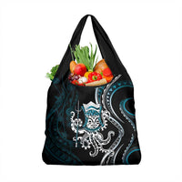 Turquoise Hawaii Kanaloa God Grocery Bag Hawaiian Octopus LT14 1-pack One Size Turquoise - Polynesian Pride