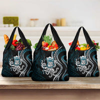Turquoise Hawaii Kanaloa God Grocery Bag Hawaiian Octopus LT14 3-pack One Size Turquoise - Polynesian Pride