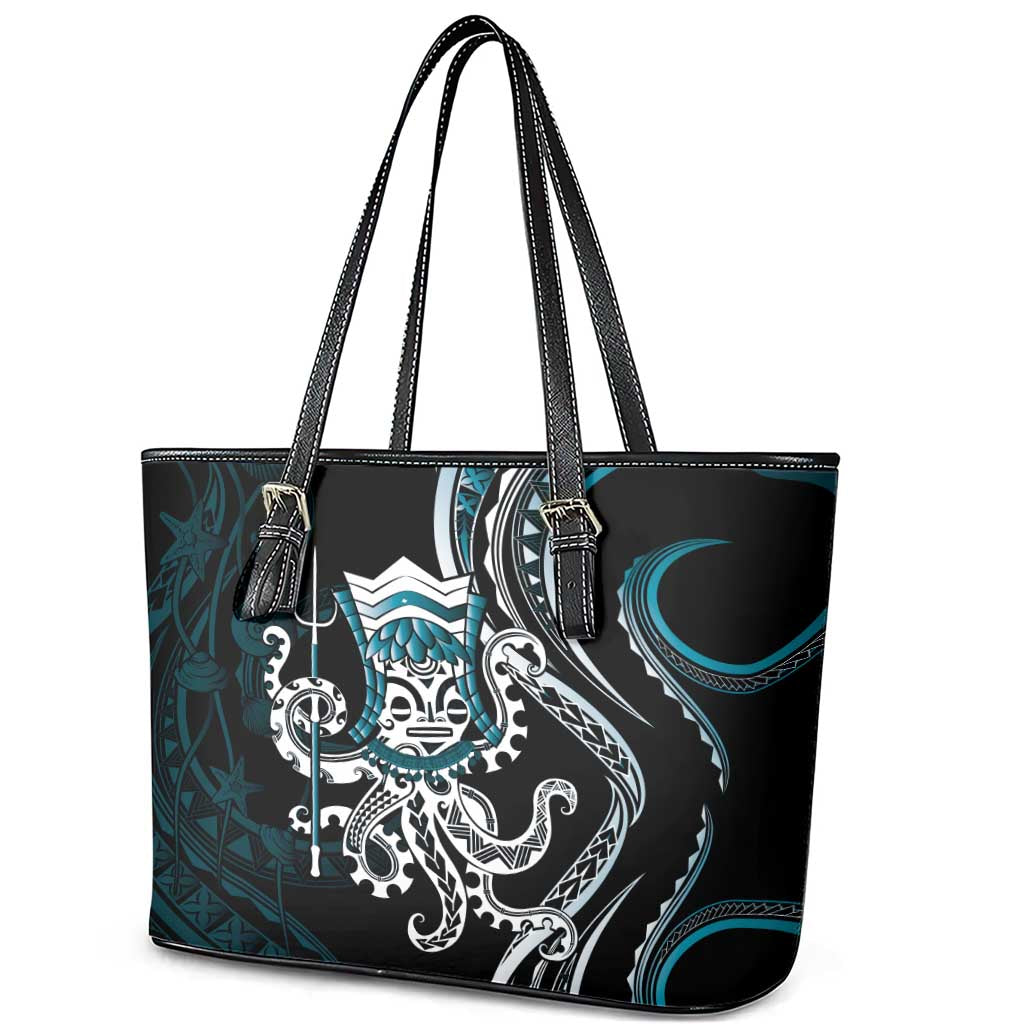 Turquoise Hawaii Kanaloa God Leather Tote Bag Hawaiian Octopus LT14 - Polynesian Pride