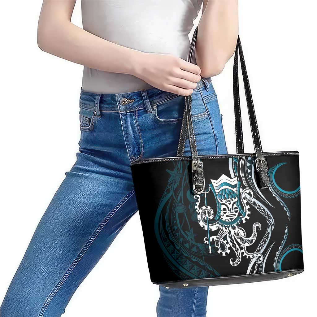 Turquoise Hawaii Kanaloa God Leather Tote Bag Hawaiian Octopus LT14 - Polynesian Pride