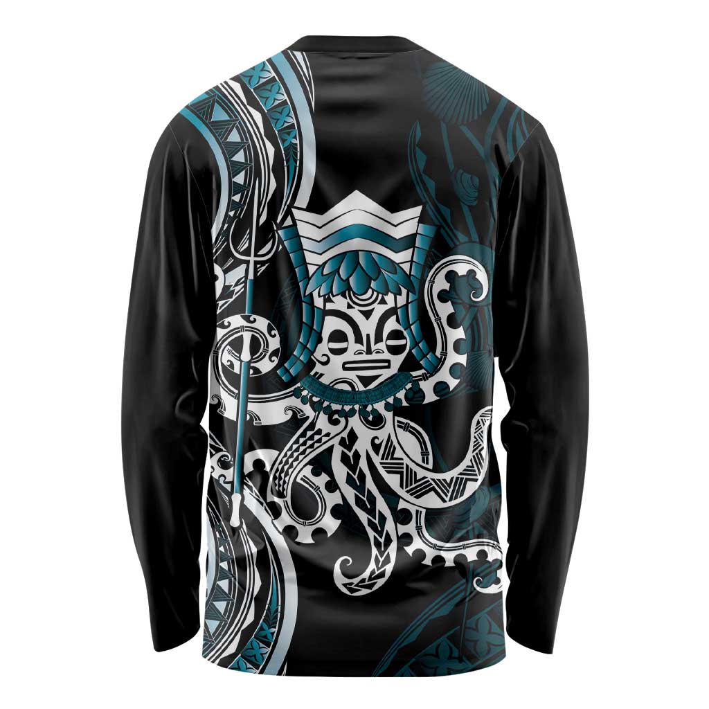 Turquoise Hawaii Kanaloa God Long Sleeve Shirt Hawaiian Octopus LT14 - Polynesian Pride