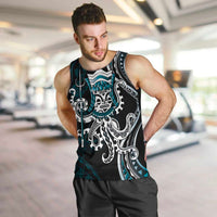 Turquoise Hawaii Kanaloa God Men Tank Top Hawaiian Octopus LT14 Turquoise - Polynesian Pride