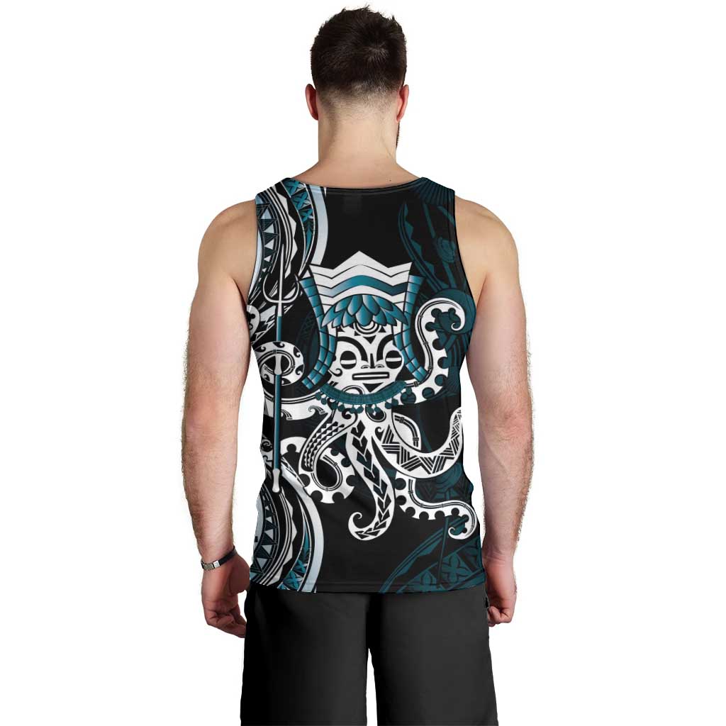 Turquoise Hawaii Kanaloa God Men Tank Top Hawaiian Octopus LT14 - Polynesian Pride