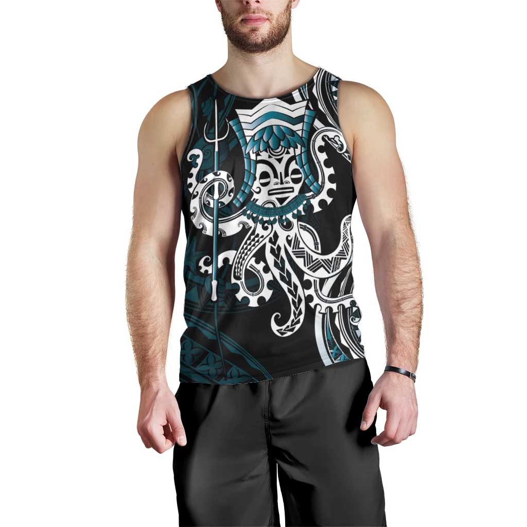 Turquoise Hawaii Kanaloa God Men Tank Top Hawaiian Octopus LT14 - Polynesian Pride