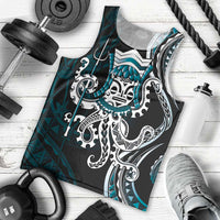 Turquoise Hawaii Kanaloa God Men Tank Top Hawaiian Octopus LT14 - Polynesian Pride