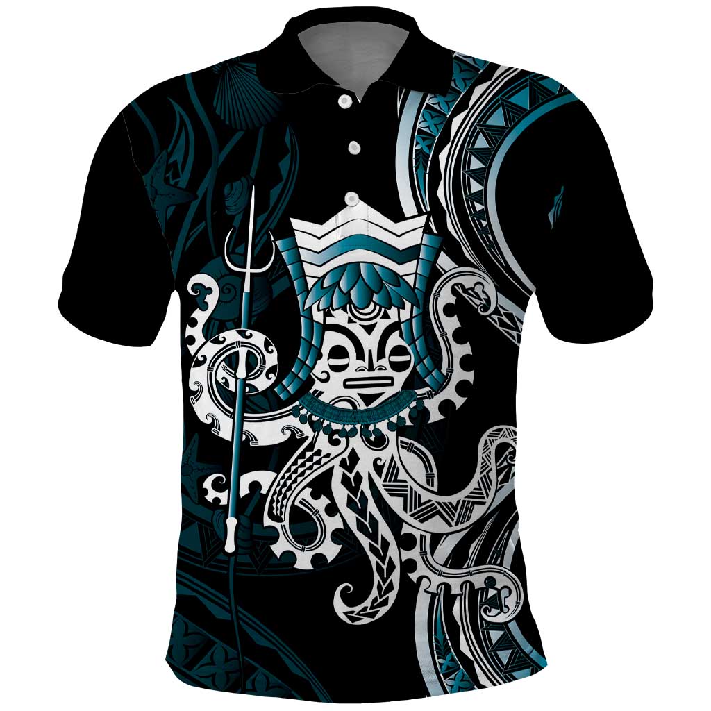Turquoise Hawaii Kanaloa God Polo Shirt Hawaiian Octopus LT14 Turquoise - Polynesian Pride
