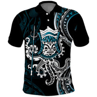 Turquoise Hawaii Kanaloa God Polo Shirt Hawaiian Octopus LT14 Turquoise - Polynesian Pride