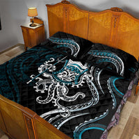 Turquoise Hawaii Kanaloa God Quilt Bed Set Hawaiian Octopus LT14 - Polynesian Pride