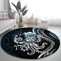 Turquoise Hawaii Kanaloa God Round Carpet Hawaiian Octopus LT14 - Polynesian Pride