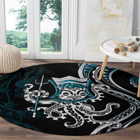 Turquoise Hawaii Kanaloa God Round Carpet Hawaiian Octopus LT14 - Polynesian Pride
