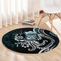 Turquoise Hawaii Kanaloa God Round Carpet Hawaiian Octopus LT14 - Polynesian Pride