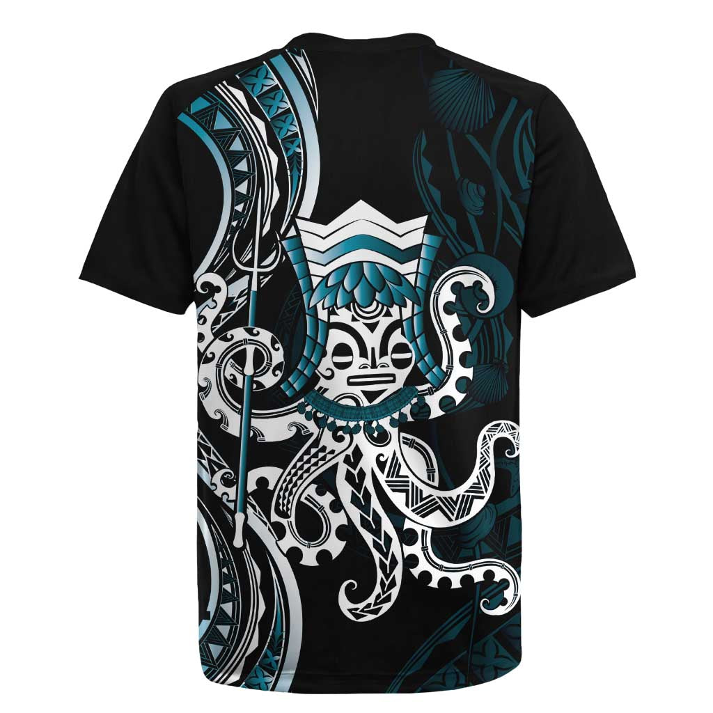 Turquoise Hawaii Kanaloa God Rugby Jersey Hawaiian Octopus LT14 - Polynesian Pride