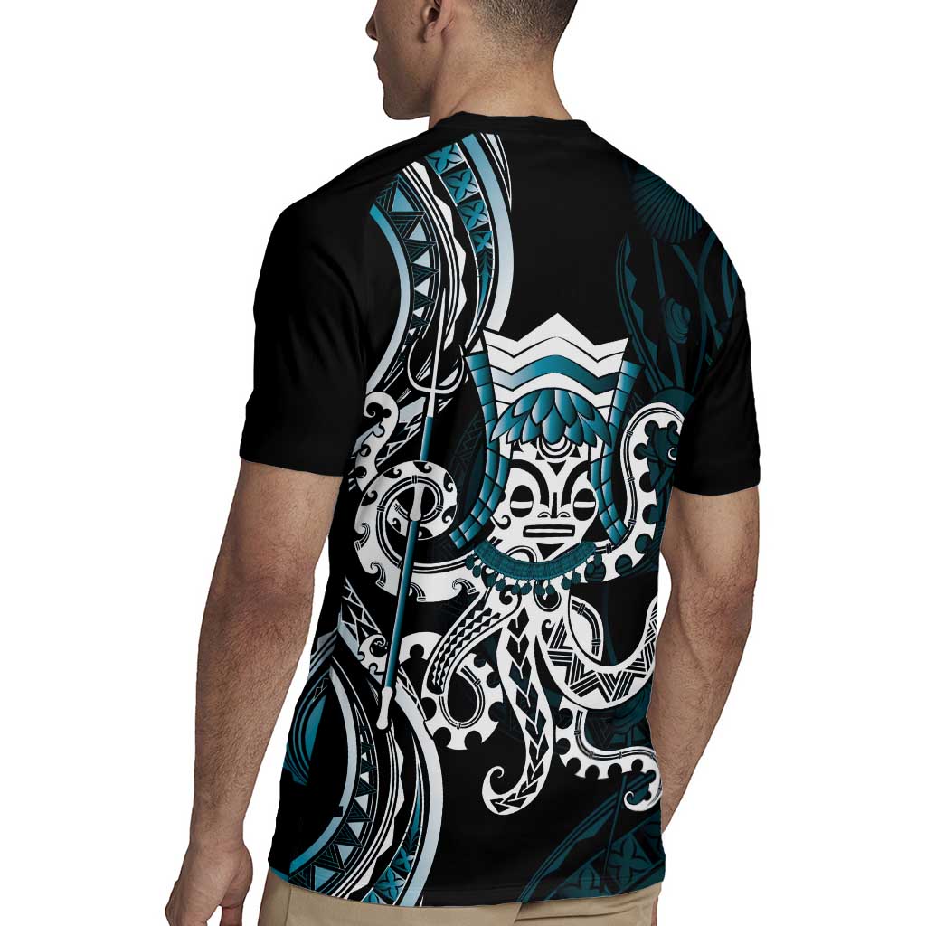 Turquoise Hawaii Kanaloa God Rugby Jersey Hawaiian Octopus LT14 - Polynesian Pride