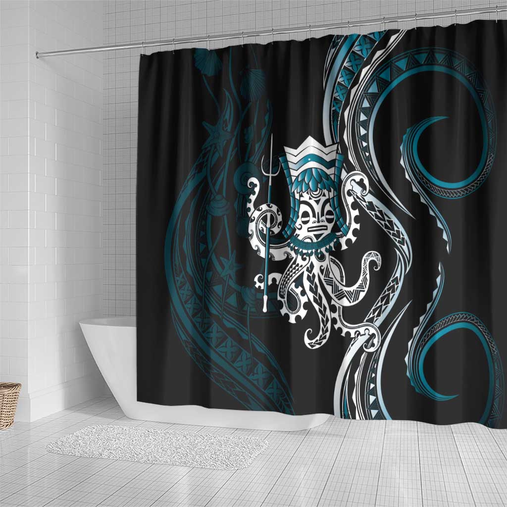 Turquoise Hawaii Kanaloa God Shower Curtain Hawaiian Octopus LT14 - Polynesian Pride