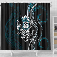 Turquoise Hawaii Kanaloa God Shower Curtain Hawaiian Octopus LT14 - Polynesian Pride