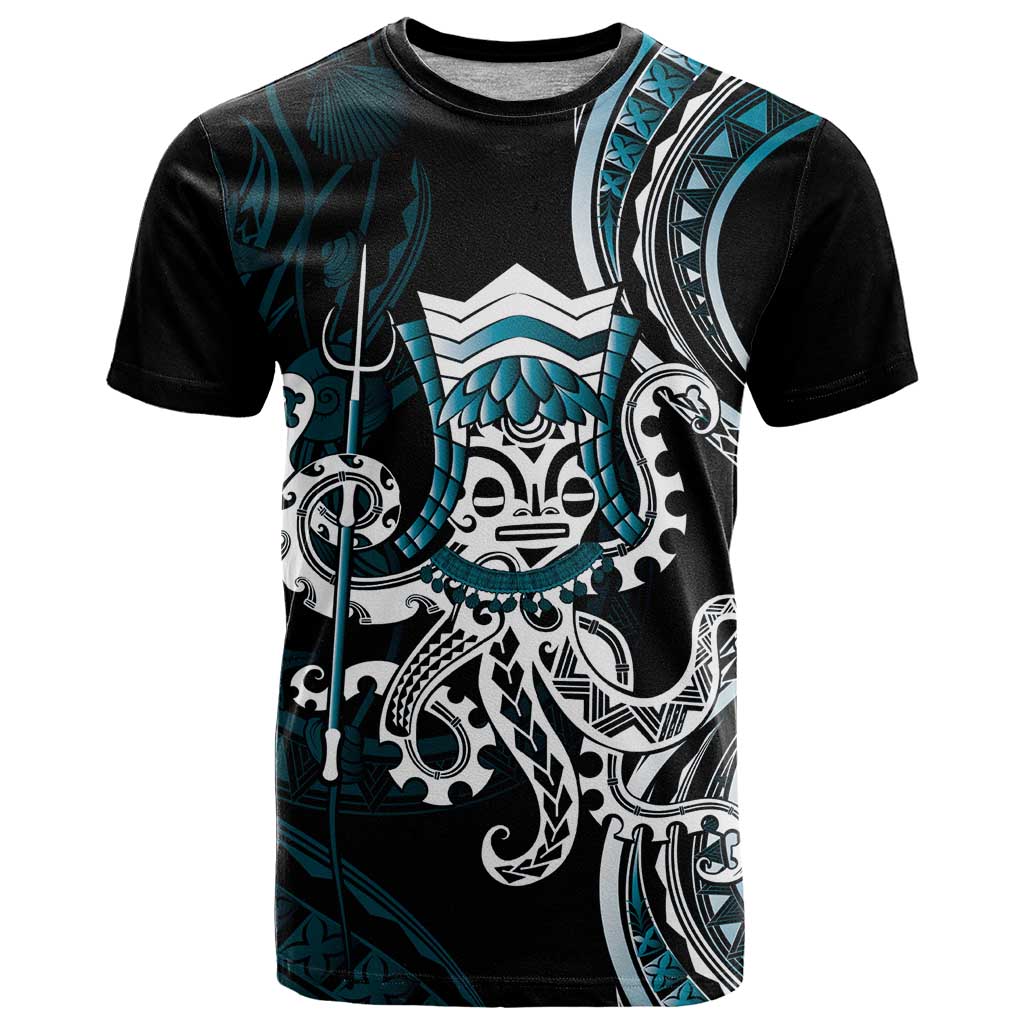 Turquoise Hawaii Kanaloa God T Shirt Hawaiian Octopus LT14 Turquoise - Polynesian Pride