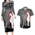 New Zealand ANZAC Day Couples Matching Long Sleeve Bodycon Dress and Hawaiian Shirt 25th April Silver Fern With Poppy