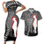 New Zealand ANZAC Day Couples Matching Short Sleeve Bodycon Dress and Hawaiian Shirt 25th April Silver Fern With Poppy