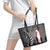 New Zealand ANZAC Day Leather Tote Bag 25th April Silver Fern With Poppy