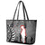 New Zealand ANZAC Day Leather Tote Bag 25th April Silver Fern With Poppy