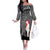 New Zealand ANZAC Day Off The Shoulder Long Sleeve Dress 25th April Silver Fern With Poppy