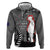 New Zealand ANZAC Day Zip Hoodie 25th April Silver Fern With Poppy