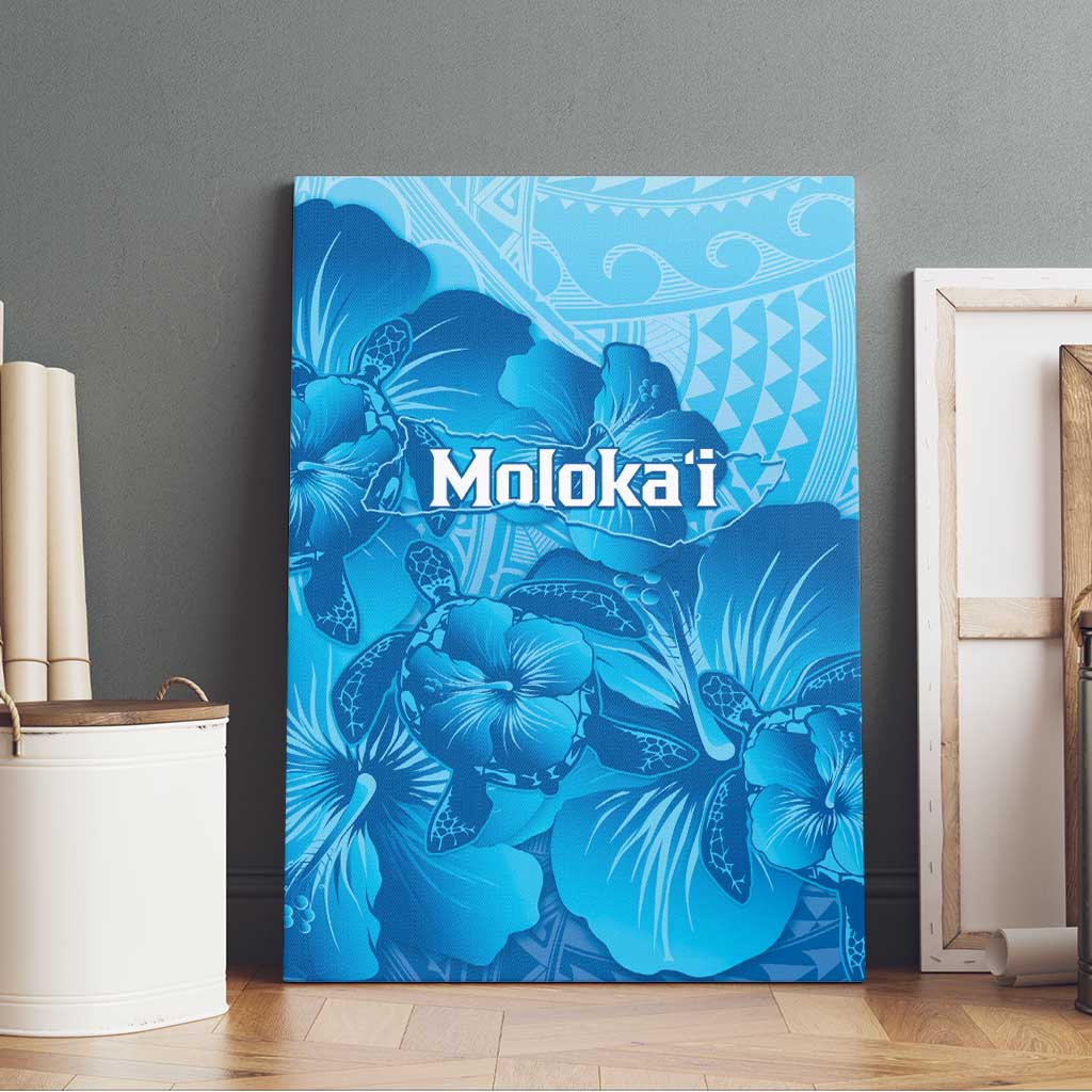Aloha Hawaii Molokai Island Canvas Wall Art Hibiscus Tribal Honu Hawaiian Tattoo LT14 - Polynesian Pride